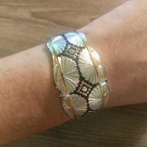 Silver and Gold Cuff Bracelet